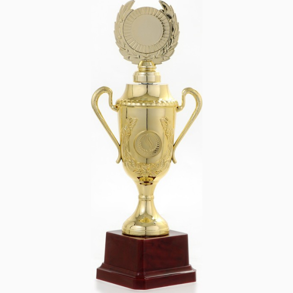 Кубок 088C, наградная фигура, золото, подставка пластик, 23,5 х 12 х 6,4 см.