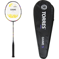 Ракетка для бадминтона TORRES Game 5 BD20511, карбон