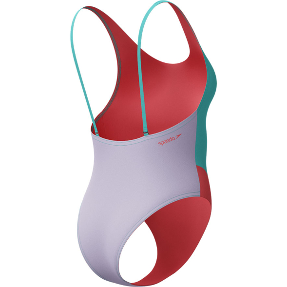 Купальник SPEEDO Colourblock 2.0 Muscleback, 8-00480317934, р.XL, полиэстер, эластан, лилово-бирюзово-коралловый