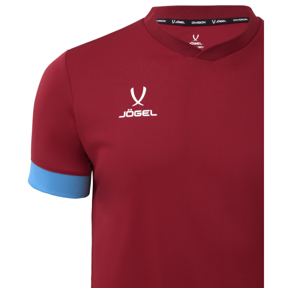 Футболка игровая JOGEL DIVISION PerFormDRY Union Jersey, гранатовый/голубой/белый