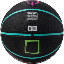 Мяч баск. TORRES Game Over B023117, р.7, резина, нейлон. корд, бут. кам., черный