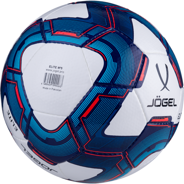 Мяч футбольный JÖGEL Elite №5, белый/синий/красный