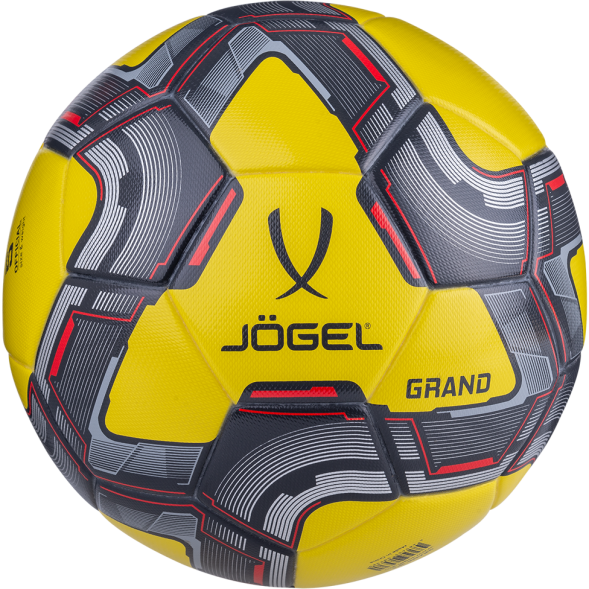 Мяч футбольный JÖGEL Grand №5, желтый/серый/красный