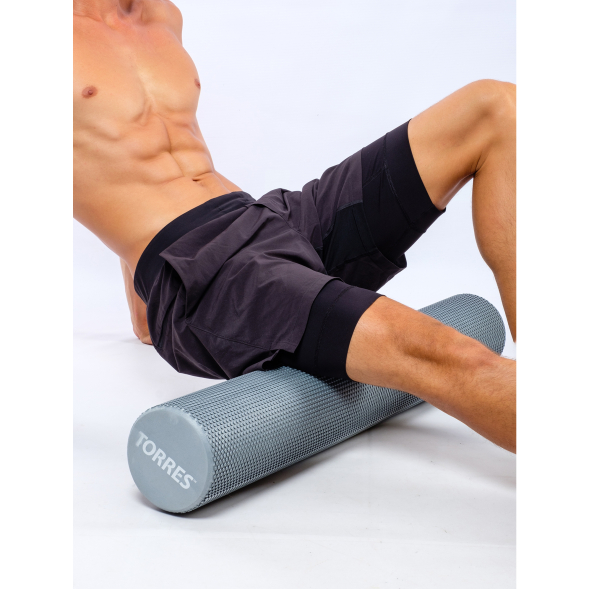 Ролик массажный TORRES YL52200, ЭВА, диаметр 15 см, длина 90 см, серый