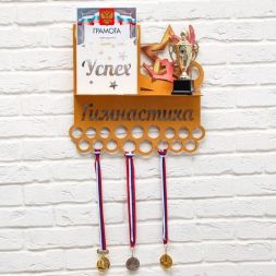 Медальница &quot;Гимнастика&quot; двухцветная покраска, карман, 490х500мм