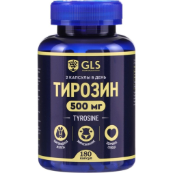 Тирозин, для похудения, 500 GLS, 180 капсул по 400 мг