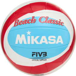Мяч вол. пляжн. MIKASA BV543C-VXB-RSB, 18 панелей,синт.кожа (ТПУ), маш.сш.,бут.кам,бело-сине-красный