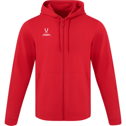 Худи на молнии JÖGEL ESSENTIAL Cotton FZ Hoodie, красный