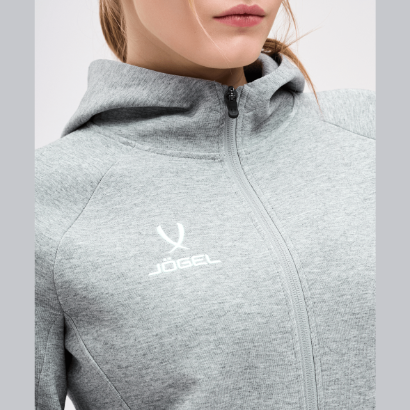 Худи на молнии женское JOGEL ESSENTIAL Athlete Hooded FZ Jacket W, серый